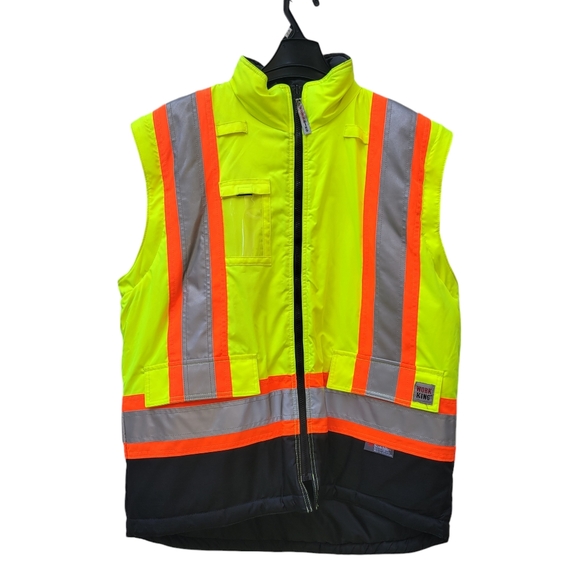 Work King Men's S42611 High Visibility 5-in-1 Safety System Jacket / Parka L &XL - Picture 8 of 11